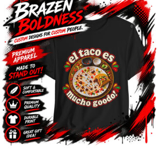 El Taco Es Mucho Goodo! Funny Taco Shirt | Taco Lover Bella+Canvas 3001 Unisex Tee