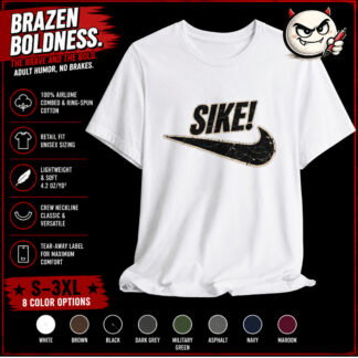 Black Bella+Canvas 3001 SIKE shirt with distressed white parody graphic