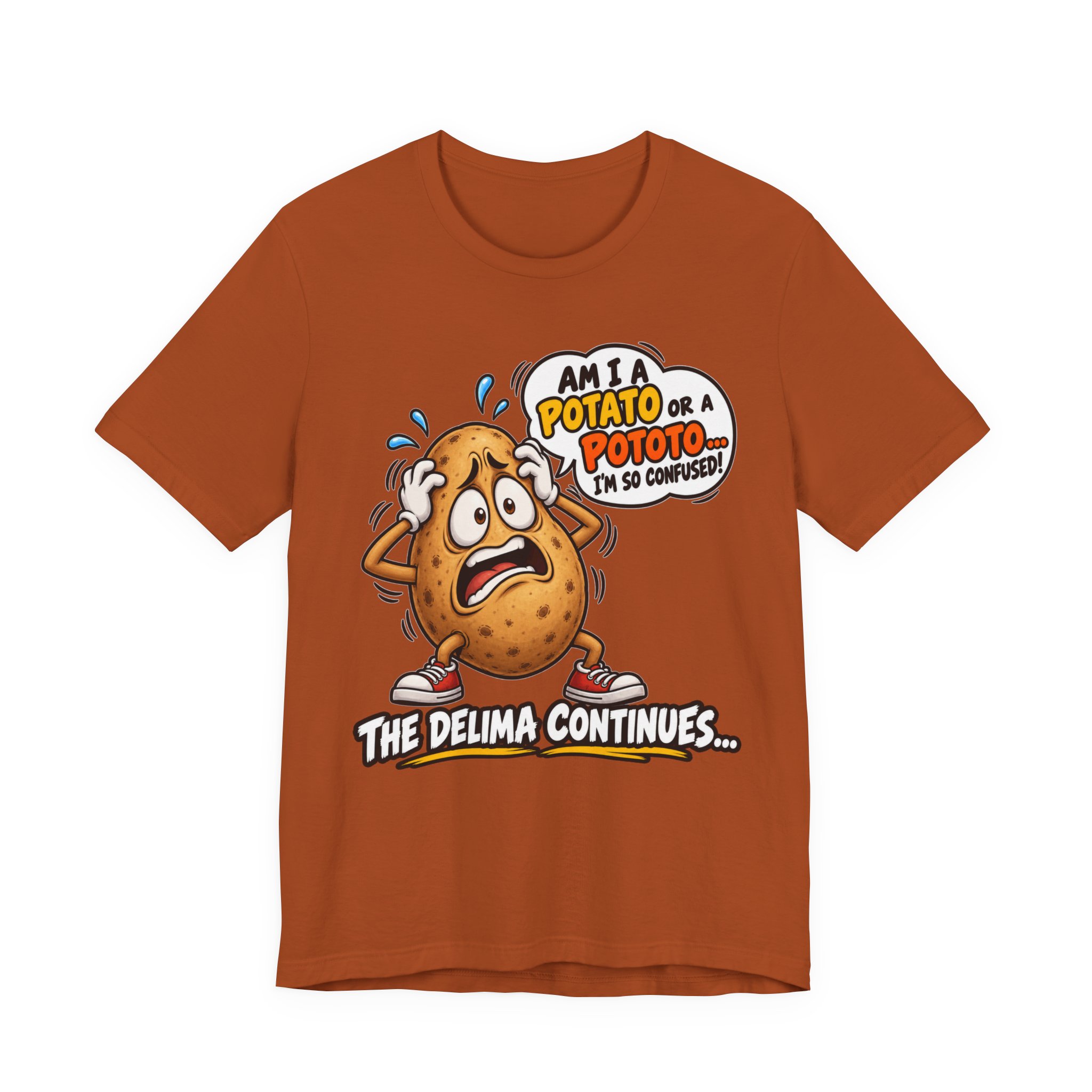 Potato or Pototo? Funny Confused Potato T-Shirt – The Delima Continues - Image 12